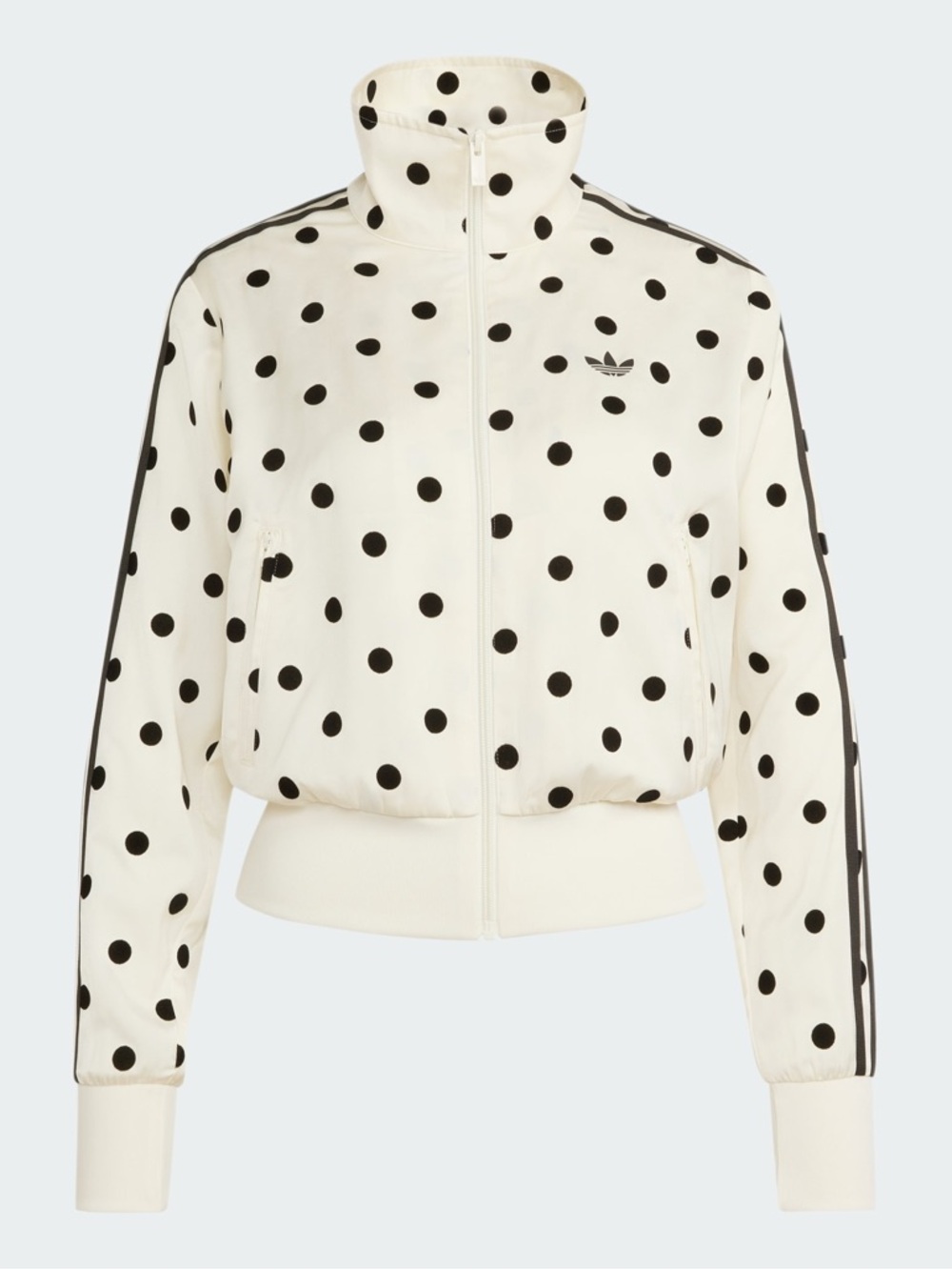 adidas Cream and Black Polka Dot Track Bomber Jacket
